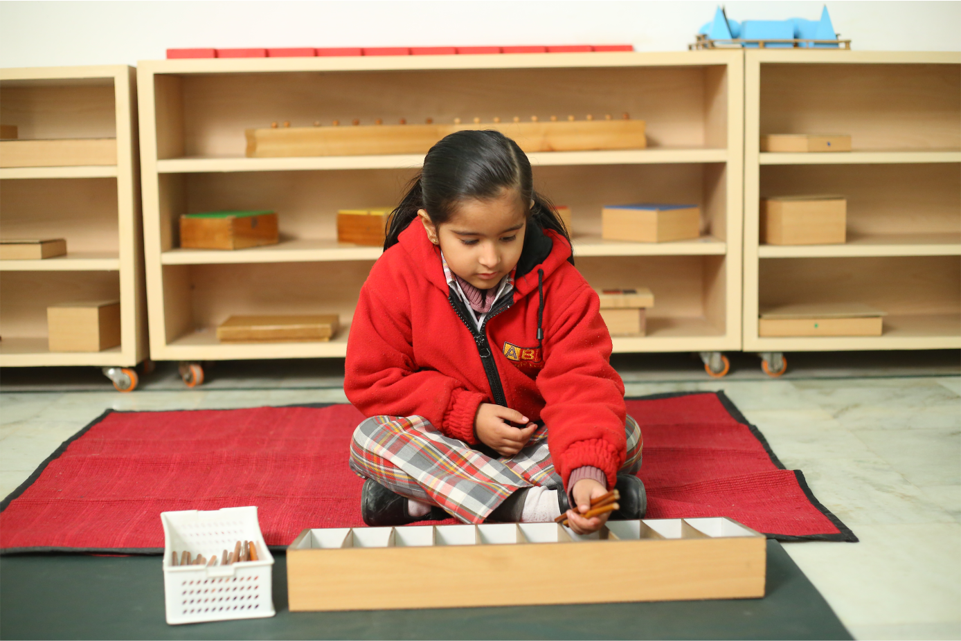 Montessori Student playing