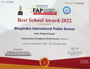 Best school in punjab Award 2022